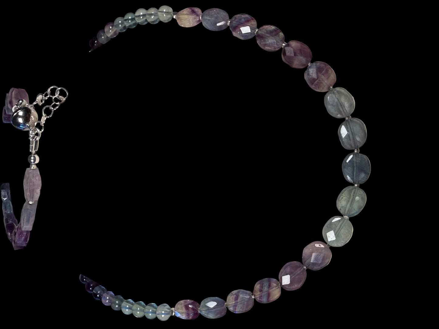 #156a-Tourmaline & Fine Silver Accents & SS Clasp