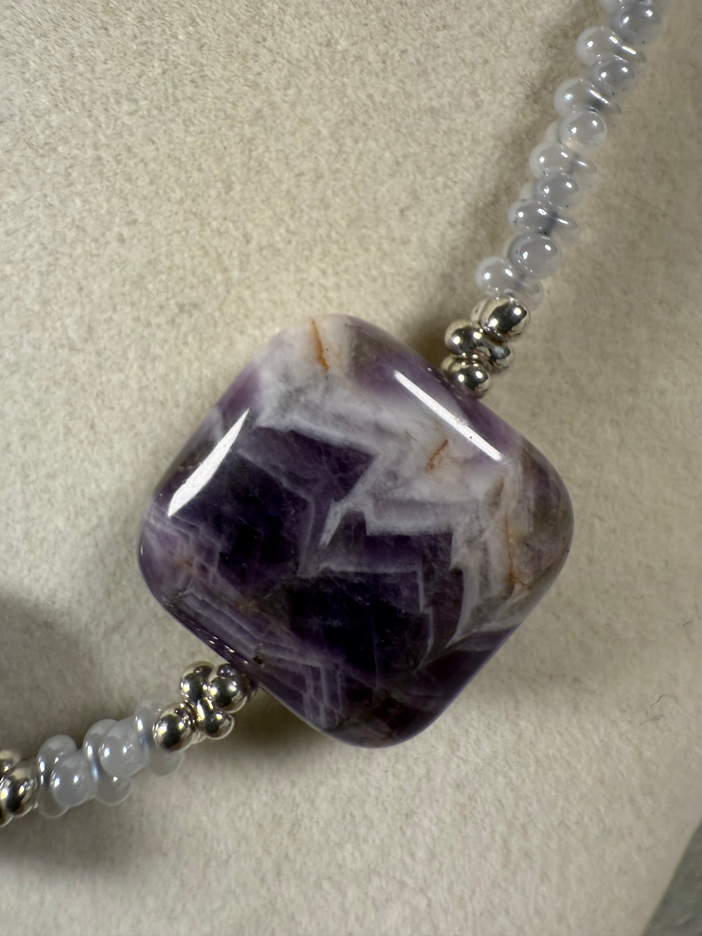 #138-Amethyst, Japanese Seed Beads, SS Clasp