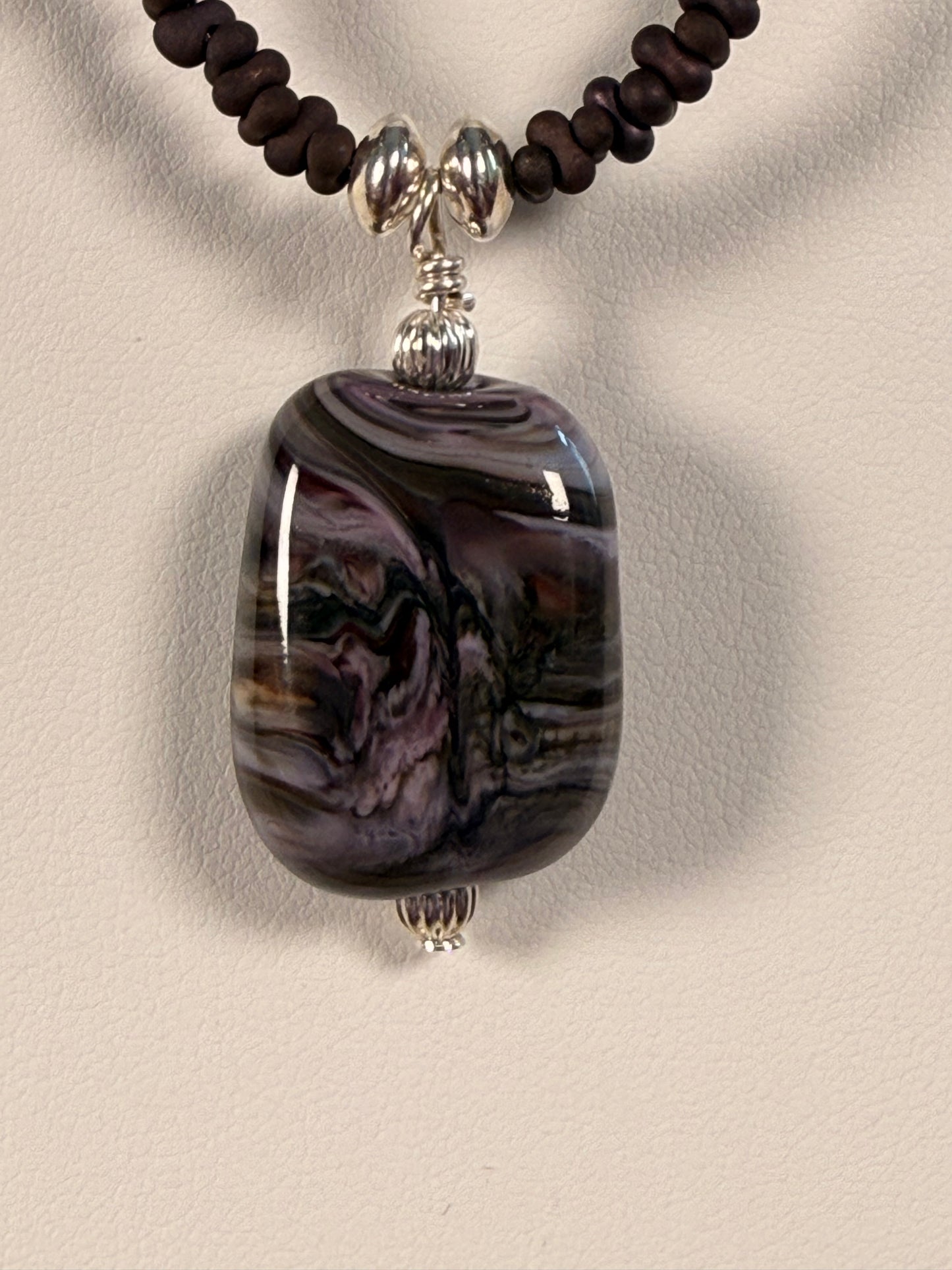 #164-Lampwork Beads, Japanese Seed Beads, SS Accents & Clasp