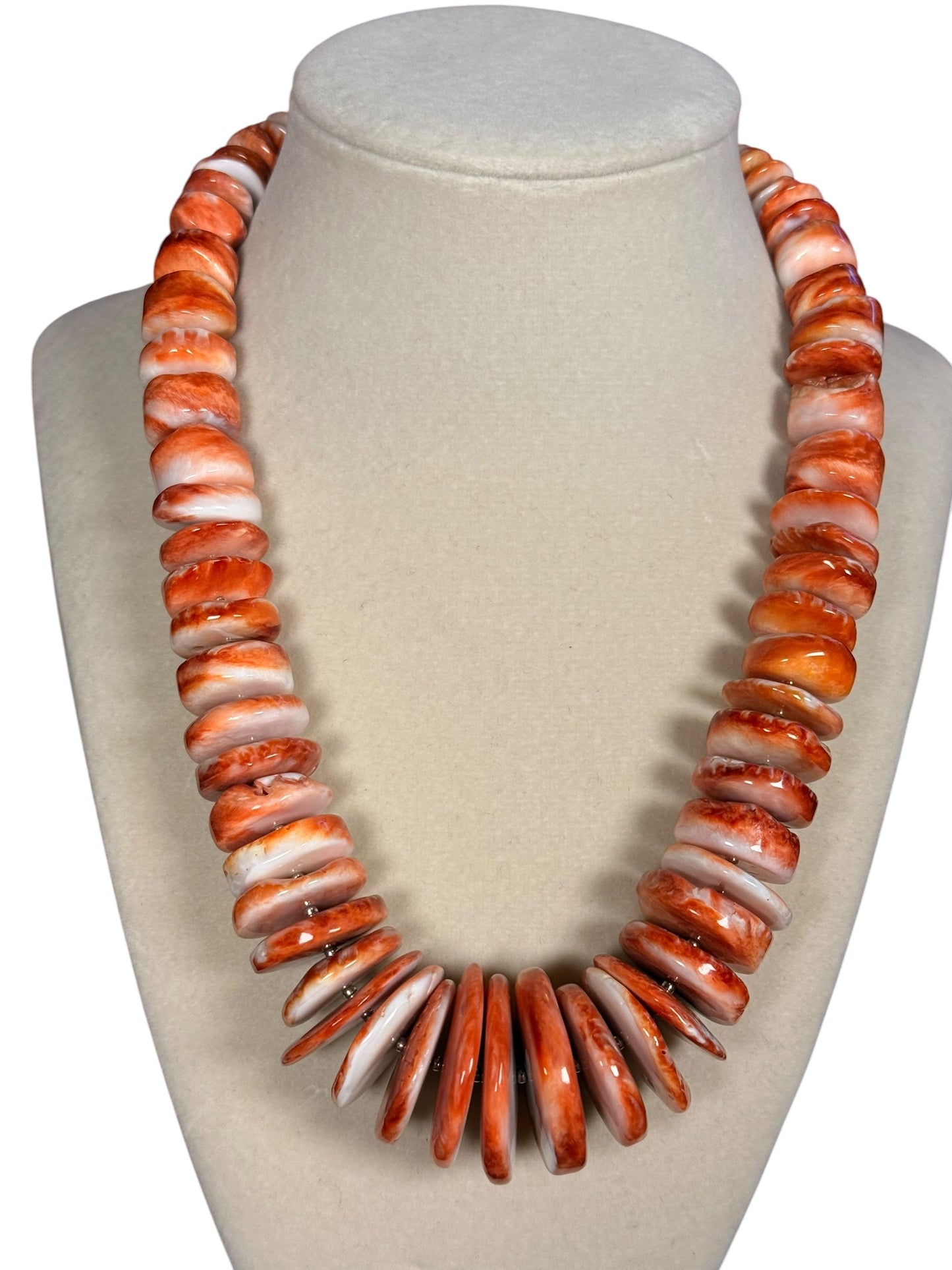 #173-Spiny Oyster& Japanese Seed Beads with Steel Clasp