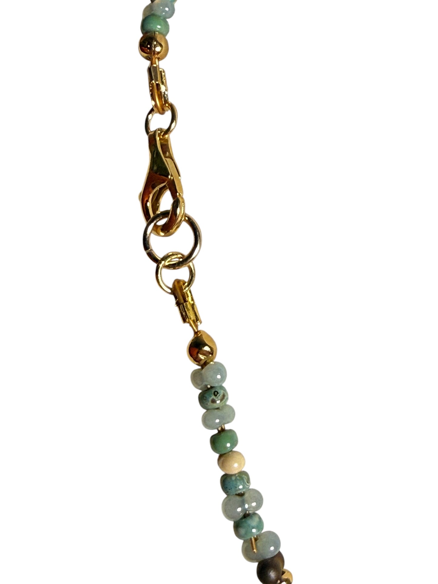 #241-Handmade glass blown bead with Japanese seed beads