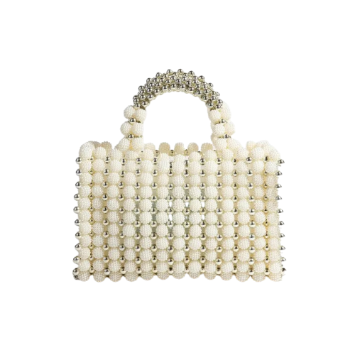 Fame Metallic and Pearl Cluster Beaded Handbag