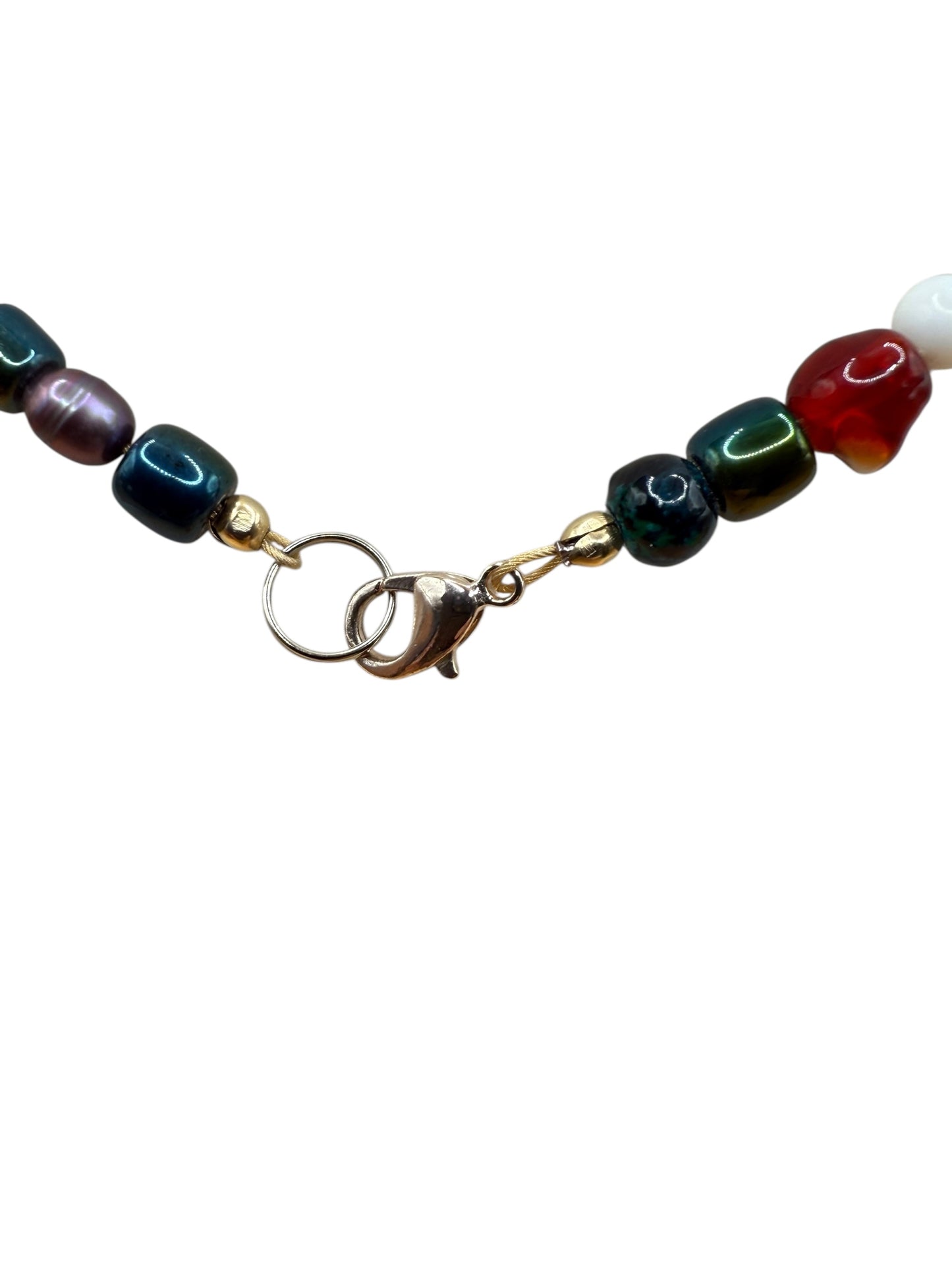 #231-Glass Beads, Freshwater Pearls, GP Clasp