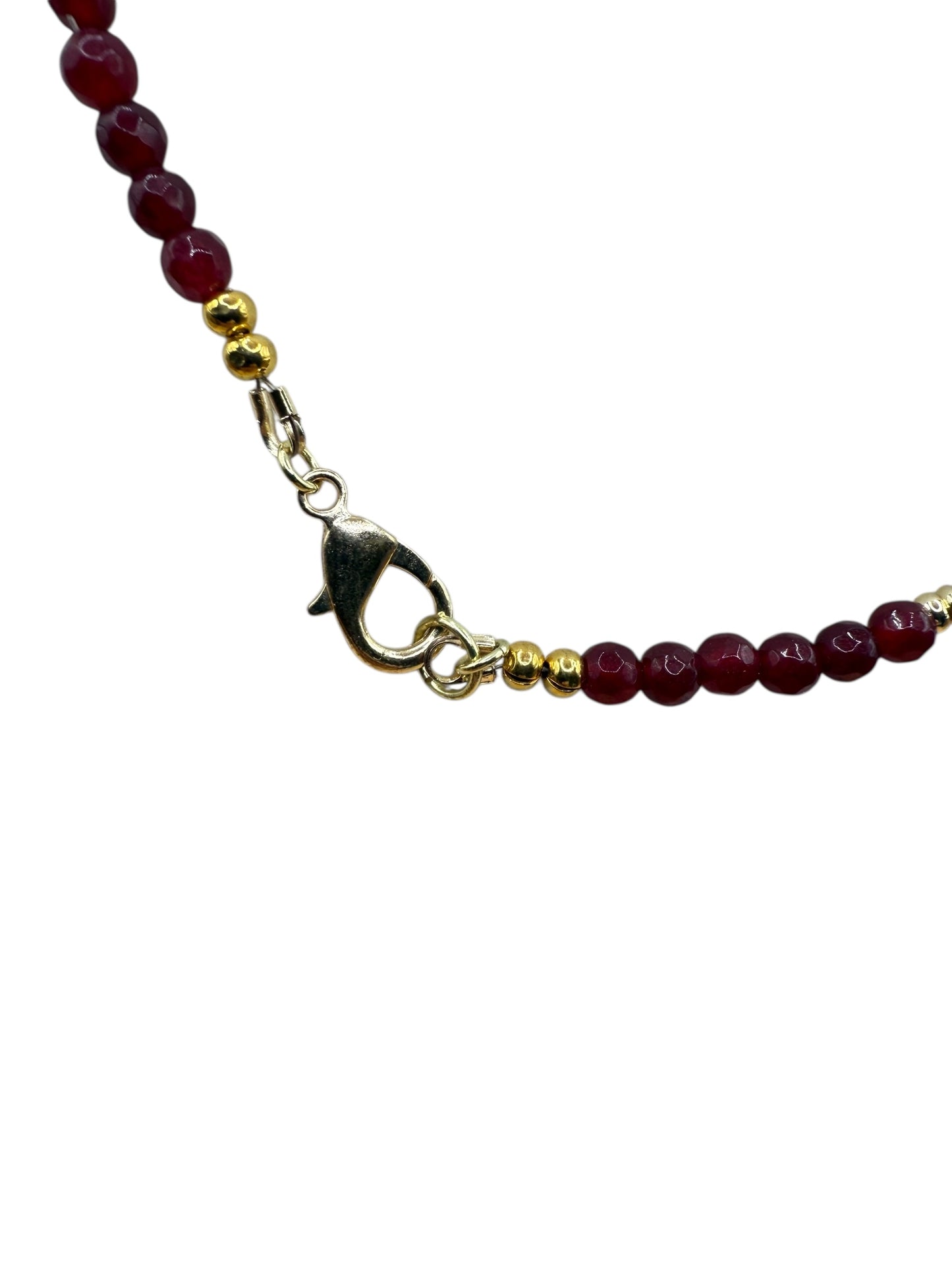 #234-Red Glass Beads & GP Findings & Clasp