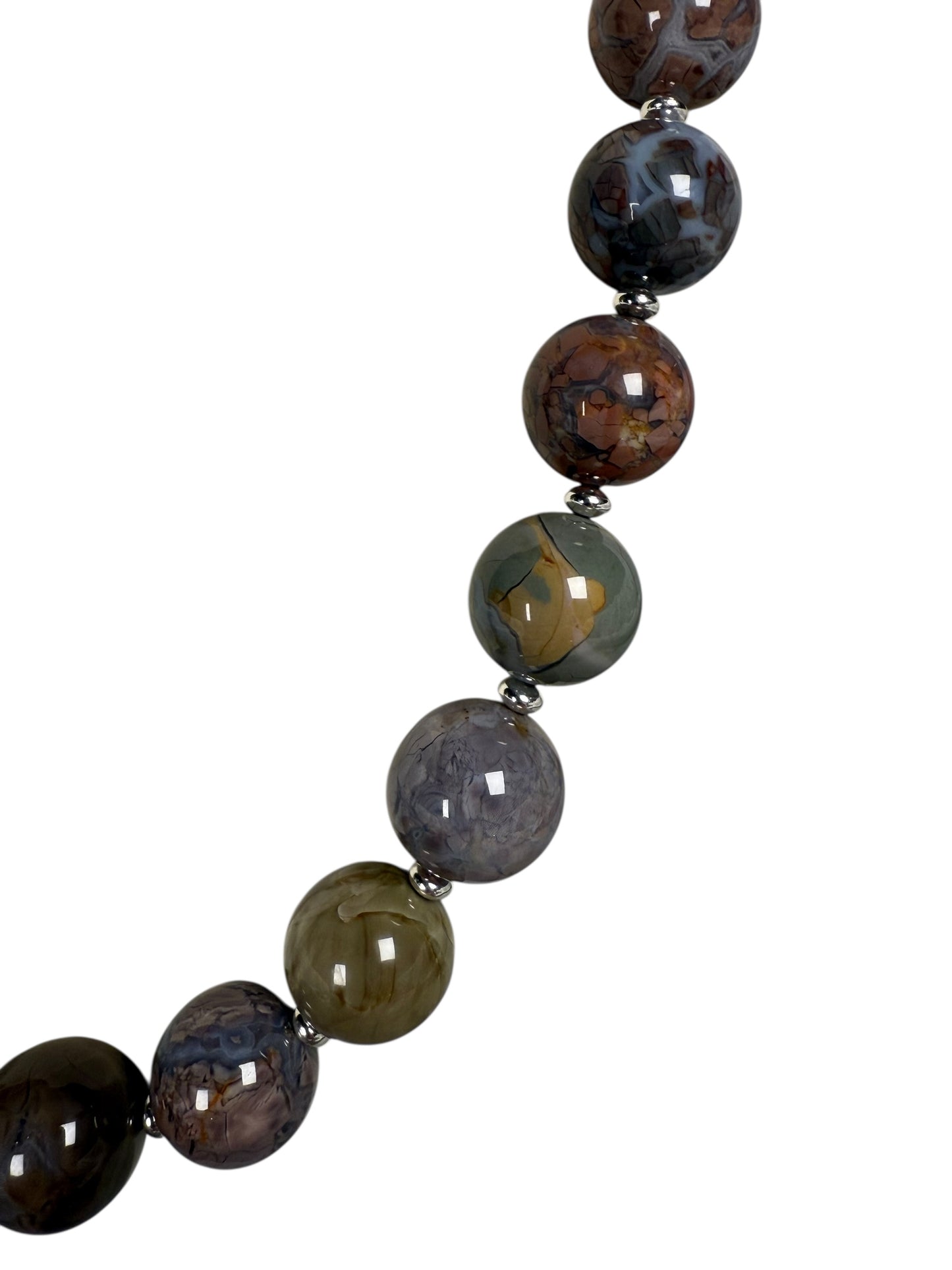 #141-Alishan Agate Necklace with SS Clasp