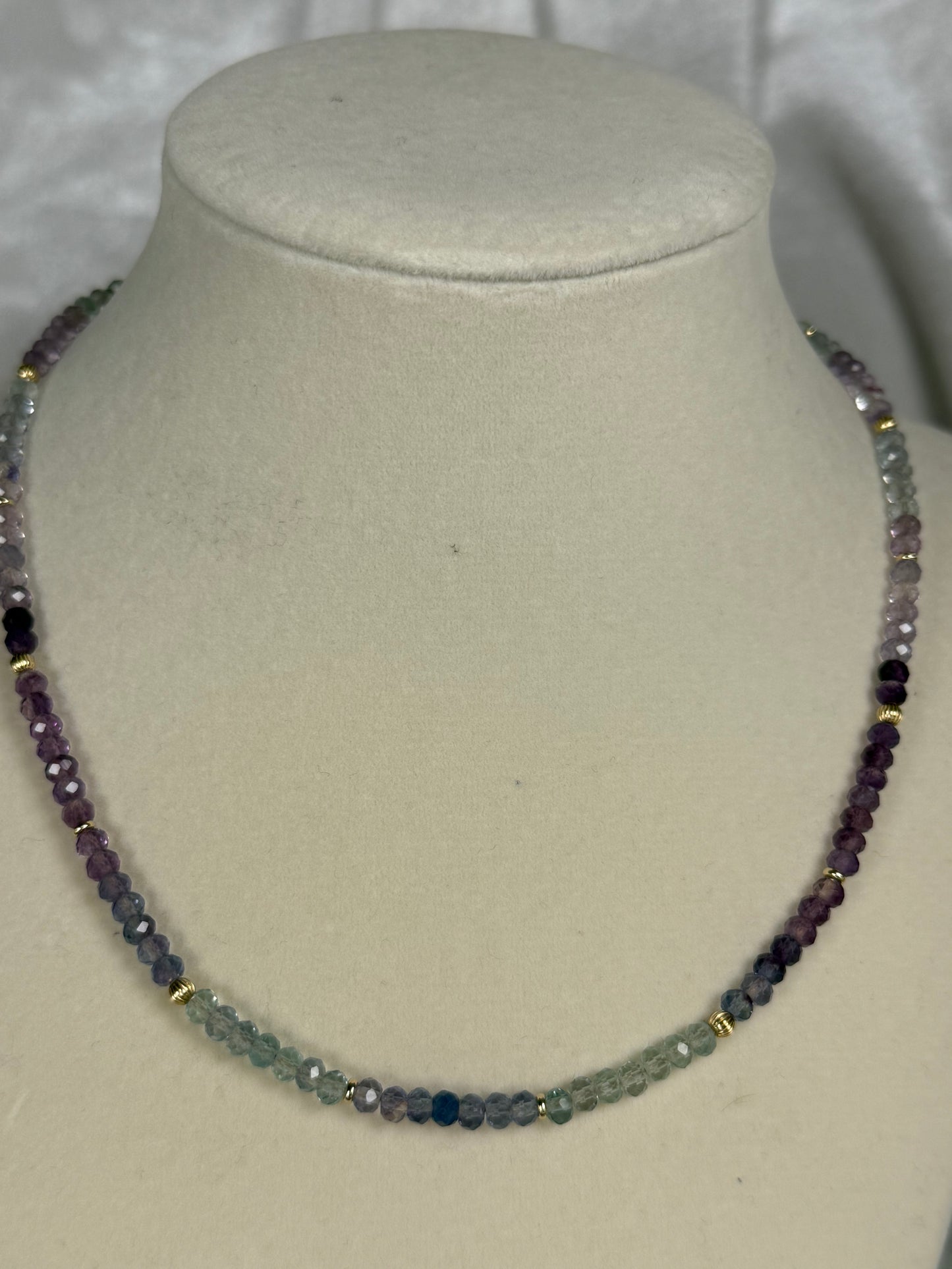 #147-Fluorite Necklace wit GF Accents & Clasp