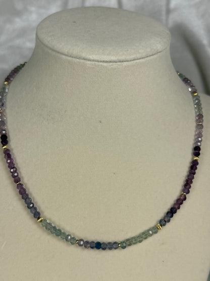 #147-Fluorite Necklace wit GF Accents & Clasp