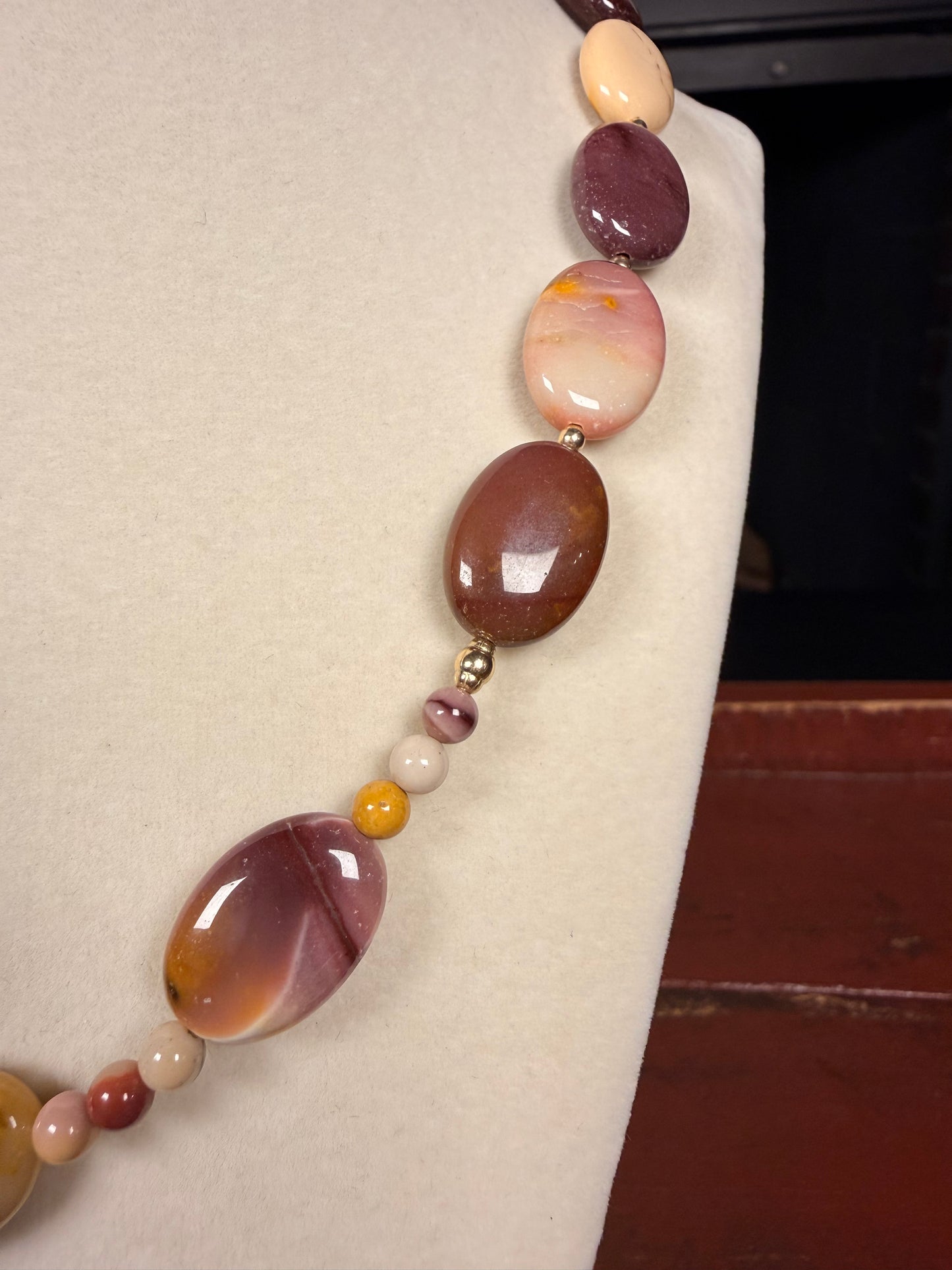 #157a-Moukaite with GF Spacers and Clasp