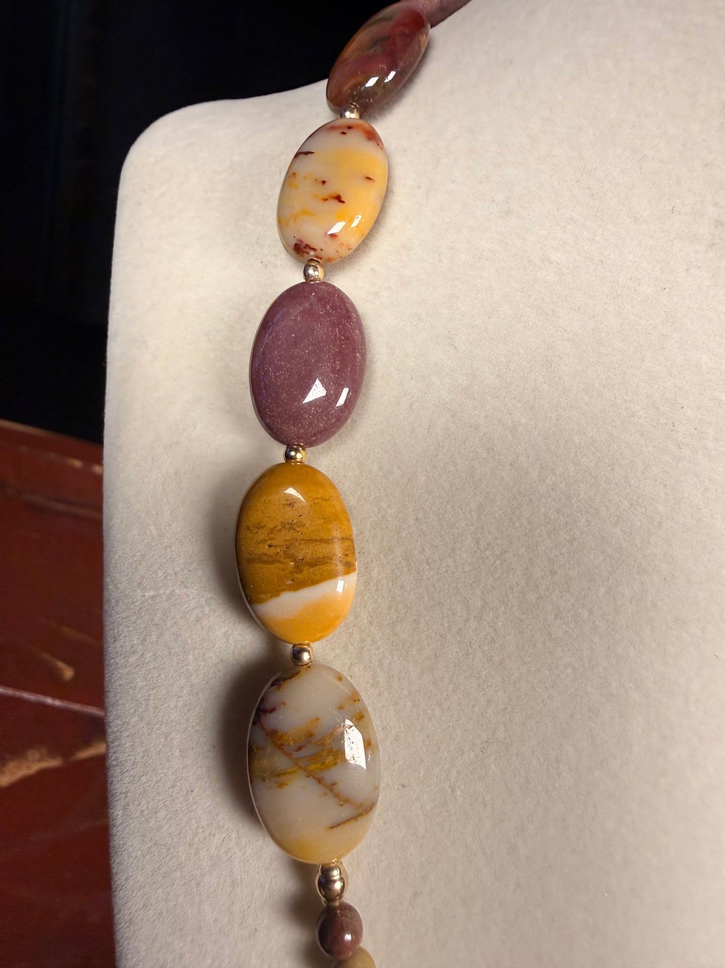 #157a-Moukaite with GF Spacers and Clasp