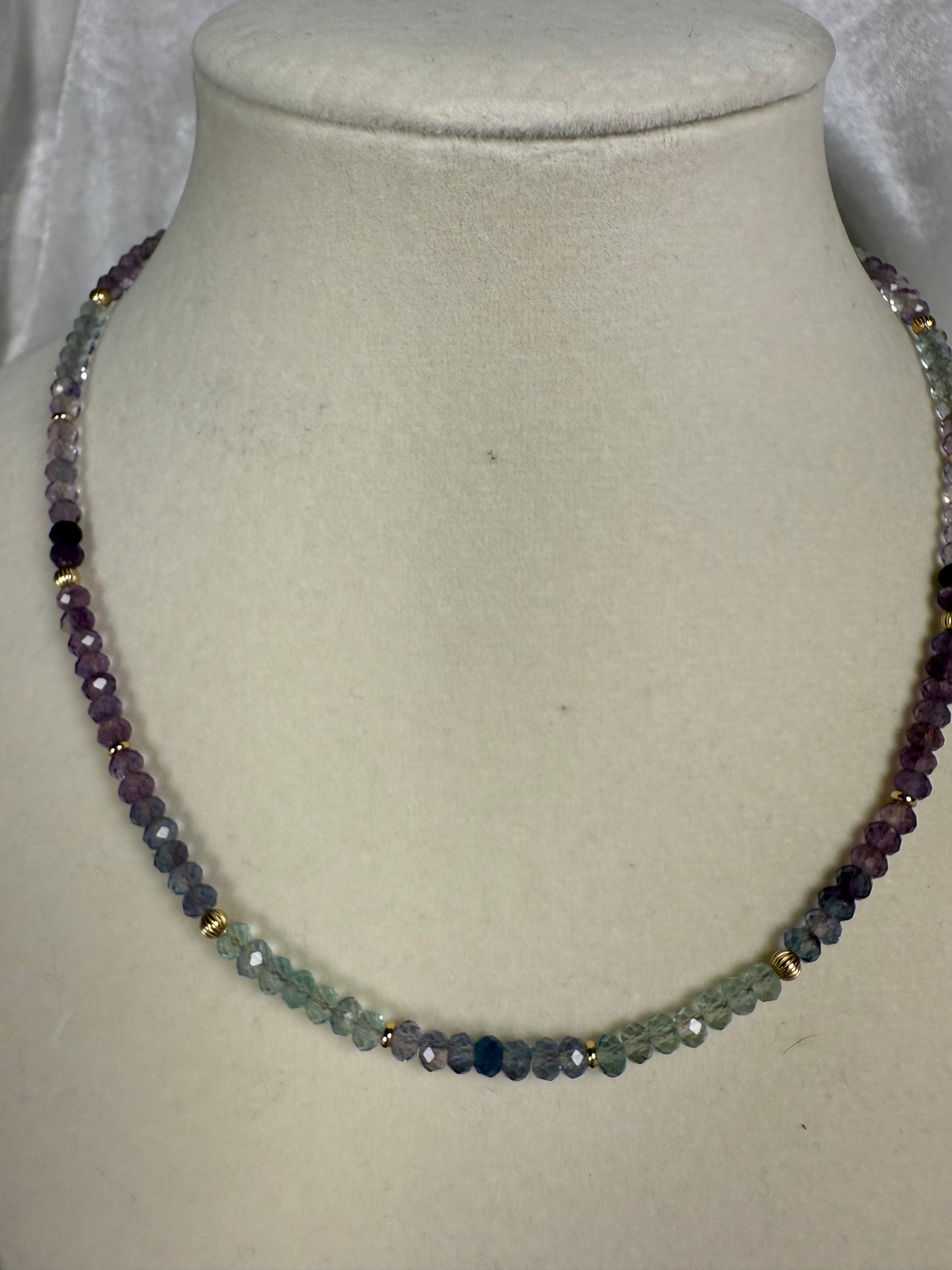 #147-Fluorite Necklace wit GF Accents & Clasp