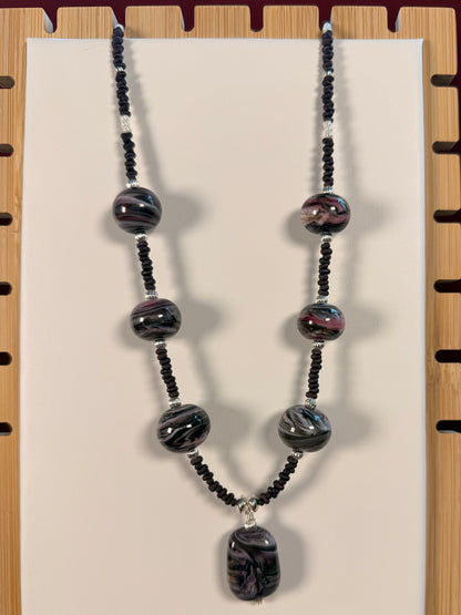 #164-Lampwork Beads, Japanese Seed Beads, SS Accents & Clasp