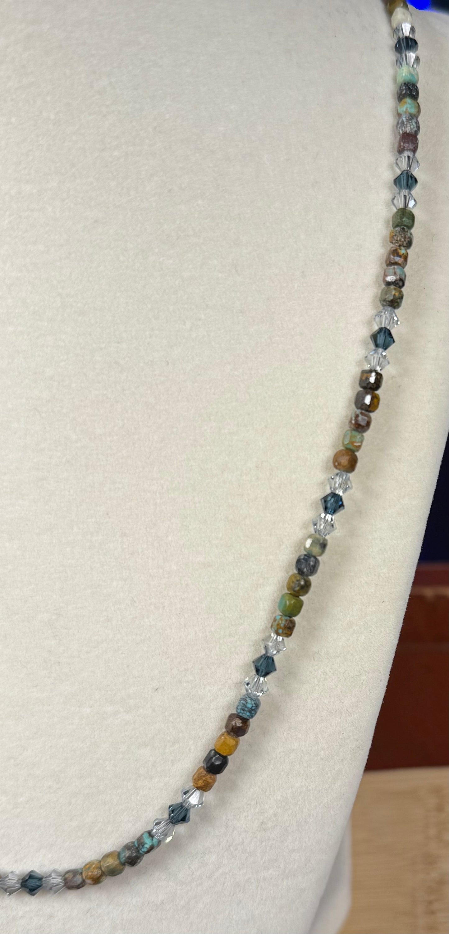 #153-Jasper, Turquoise, Australian Crystal Beads with SS Clasp