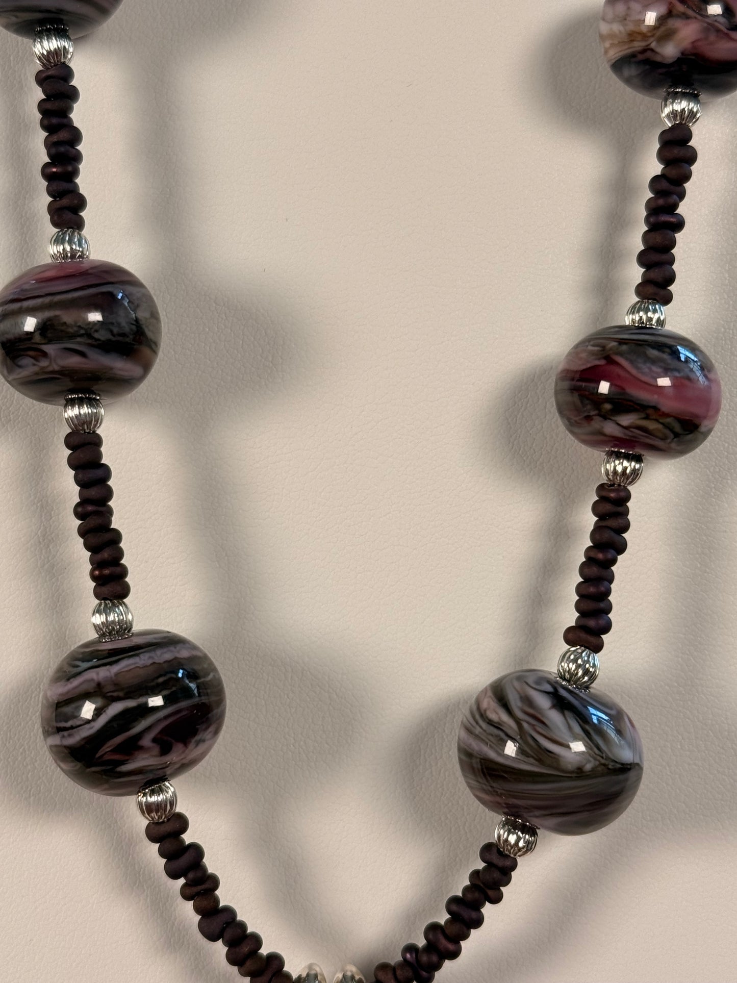 #164-Lampwork Beads, Japanese Seed Beads, SS Accents & Clasp