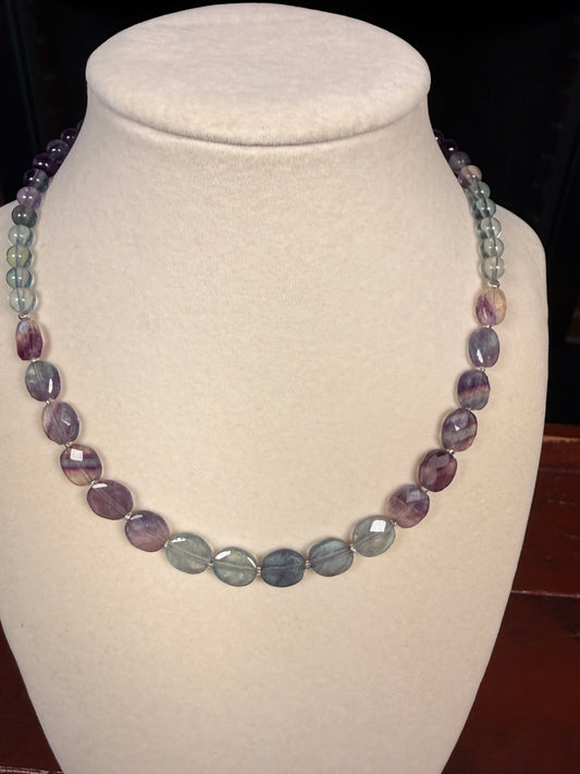 #156a-Tourmaline & Fine Silver Accents  & SS Clasp