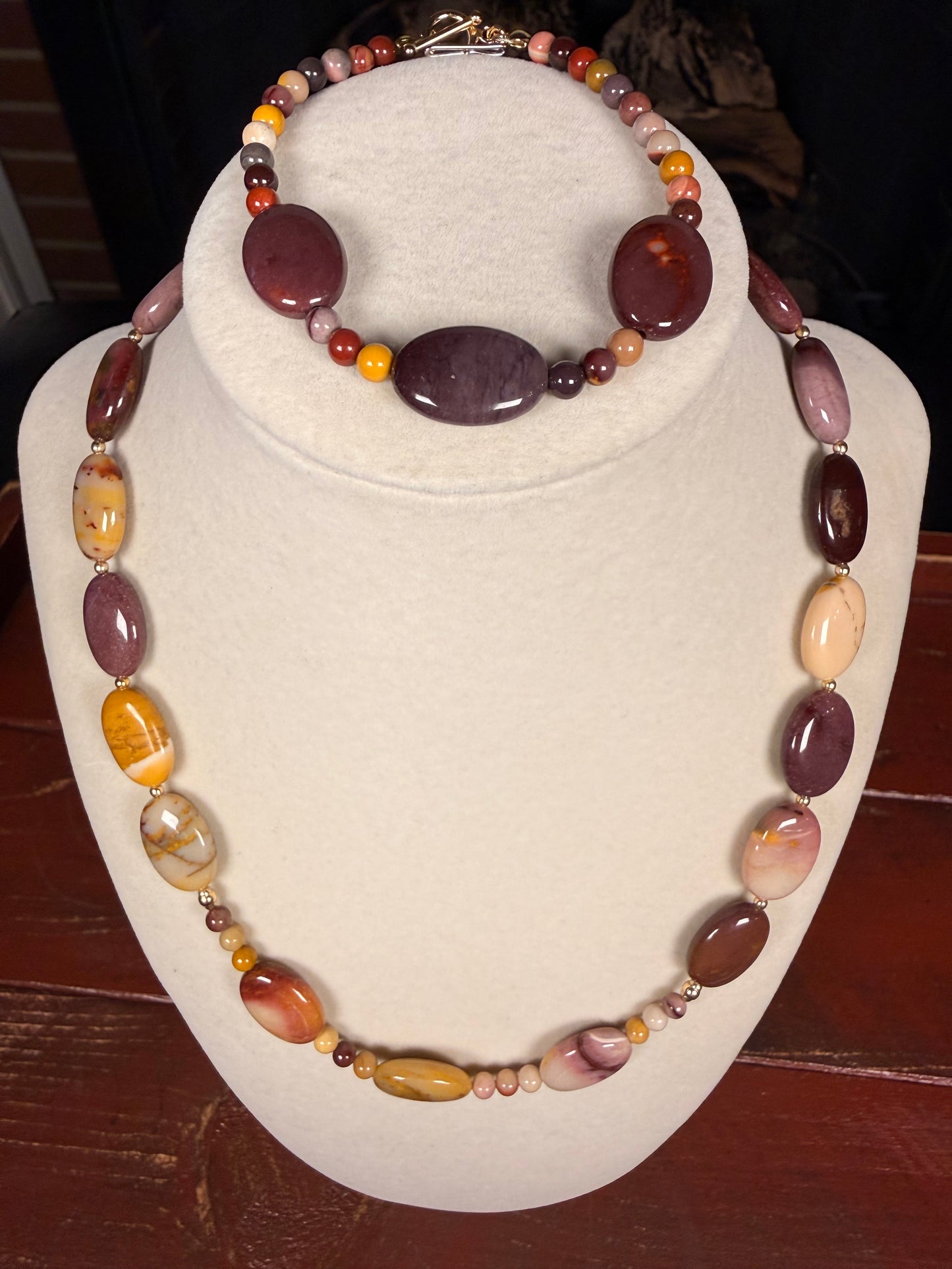 #157a-Moukaite with GF Spacers and Clasp