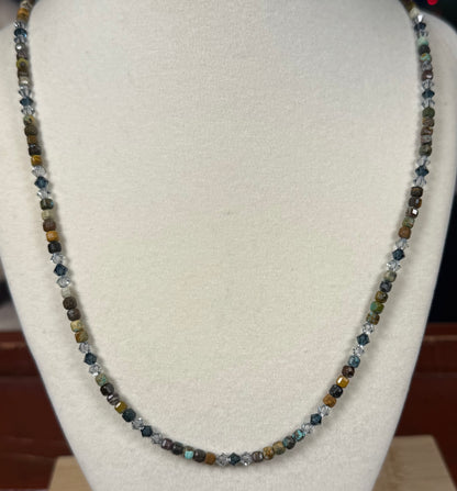 #153-Jasper, Turquoise, Australian Crystal Beads with SS Clasp