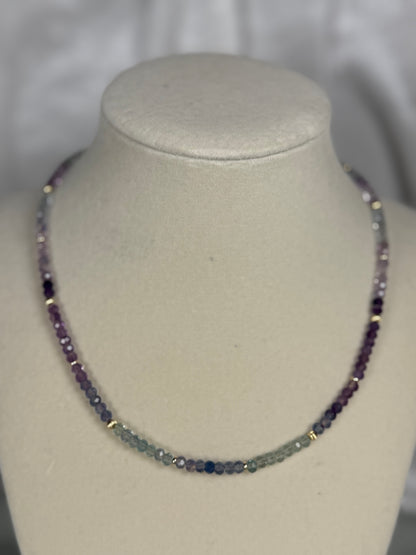 #147-Fluorite Necklace wit GF Accents & Clasp