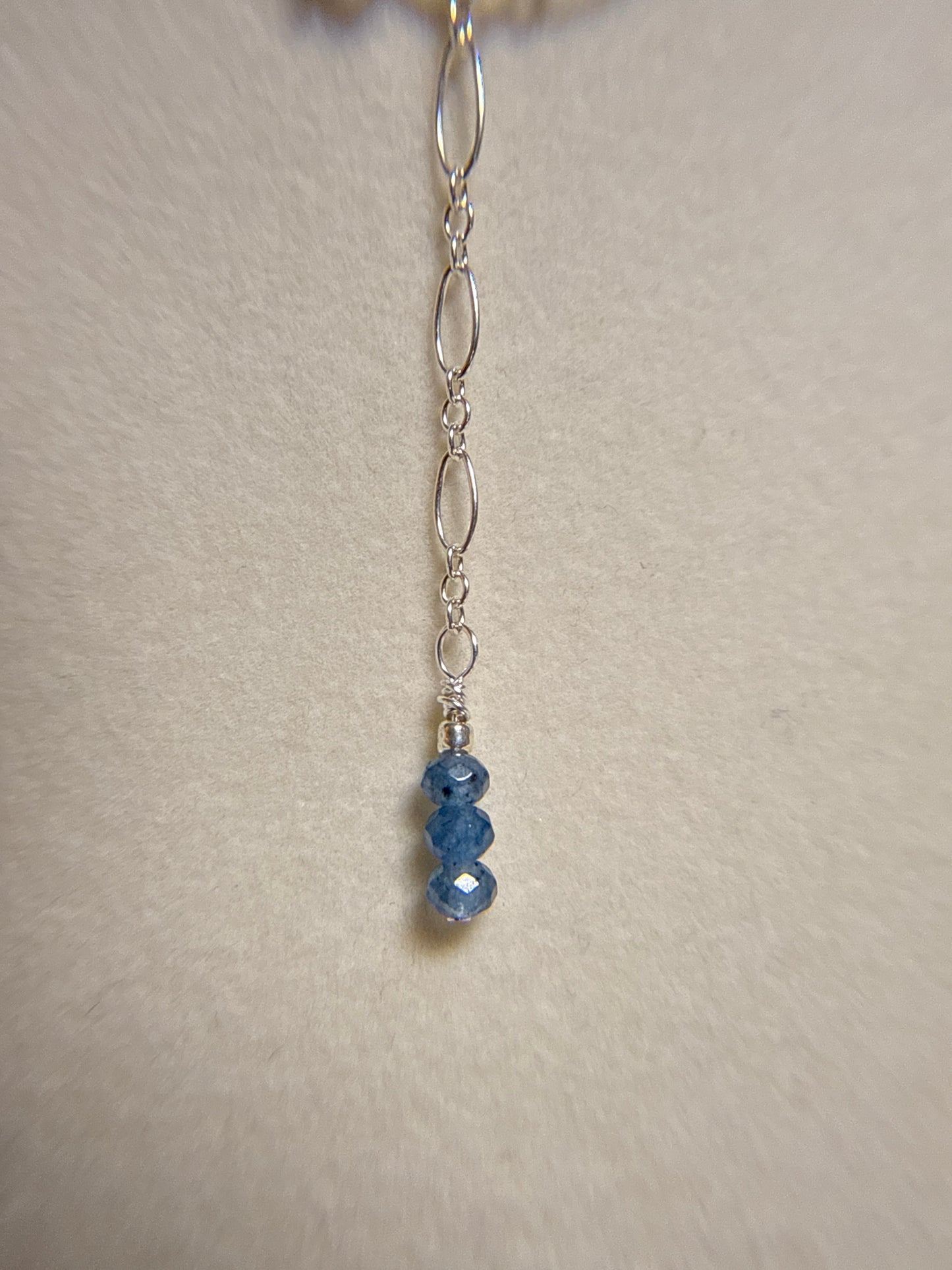 #136--Moss Agate, Dyed Jade, SS Clasp & Findings on a Sterling Silver Chain