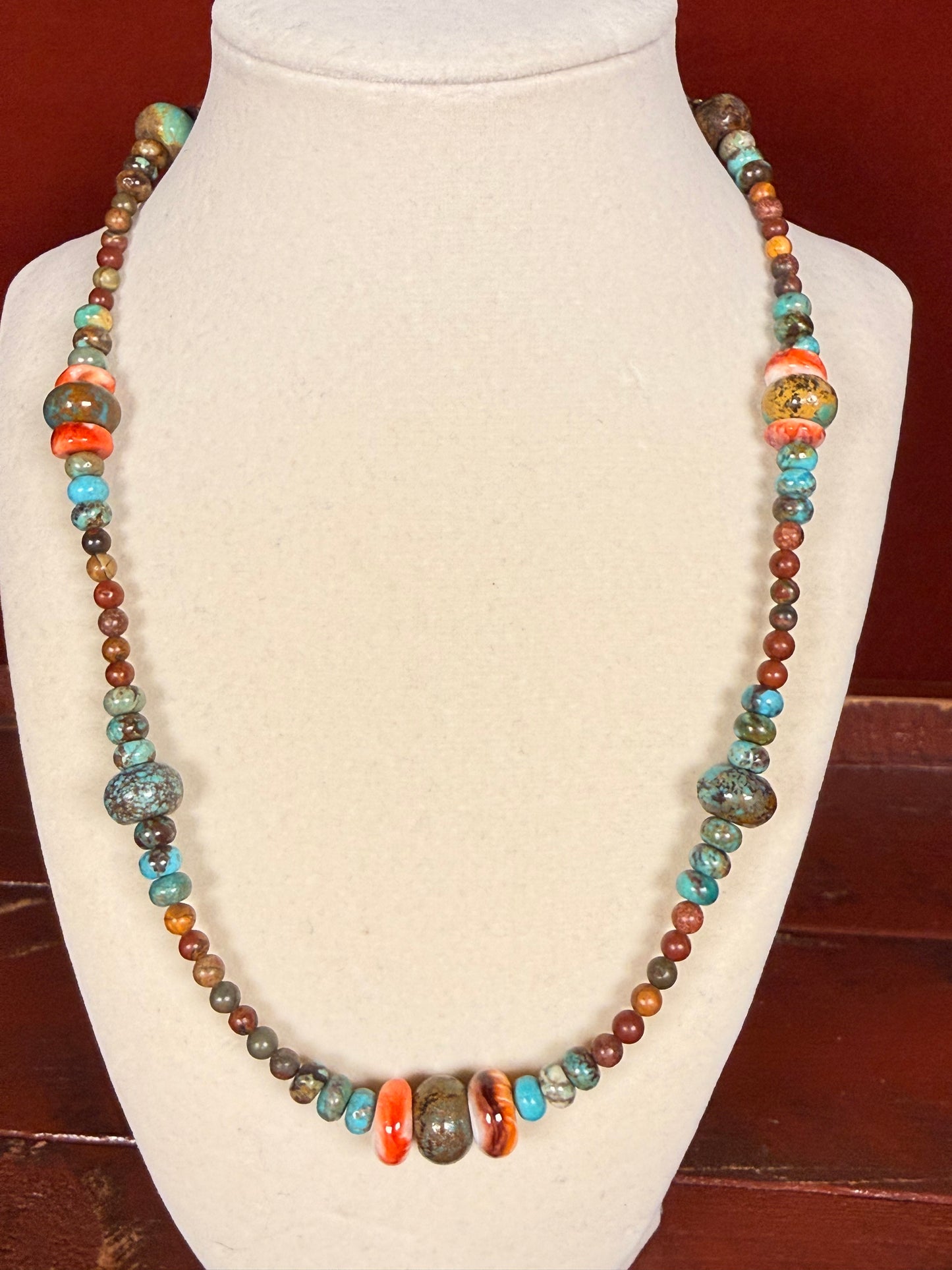 #179-Turquoise & Spiny Oyster with SS Clasp