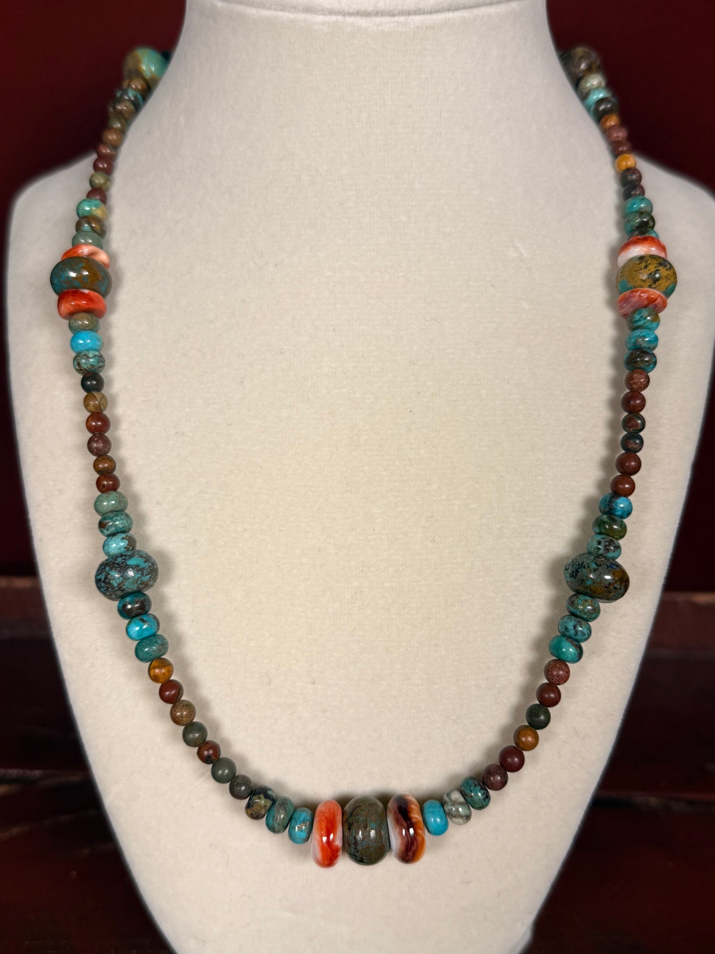 #179-Turquoise & Spiny Oyster with SS Clasp