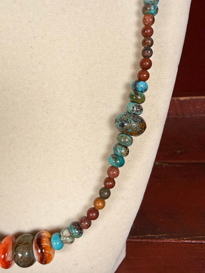#179-Turquoise & Spiny Oyster with SS Clasp