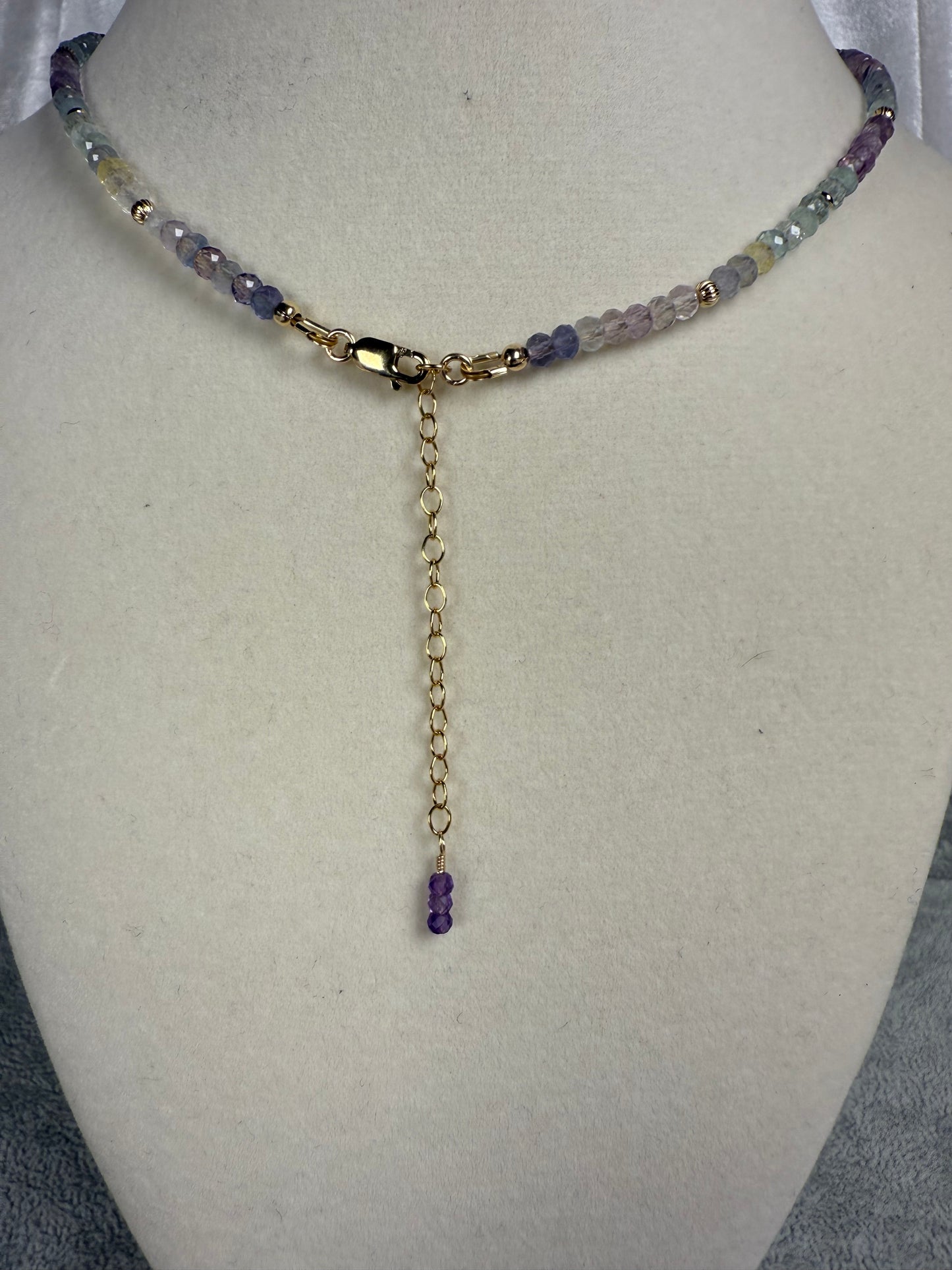 #147-Fluorite Necklace wit GF Accents & Clasp
