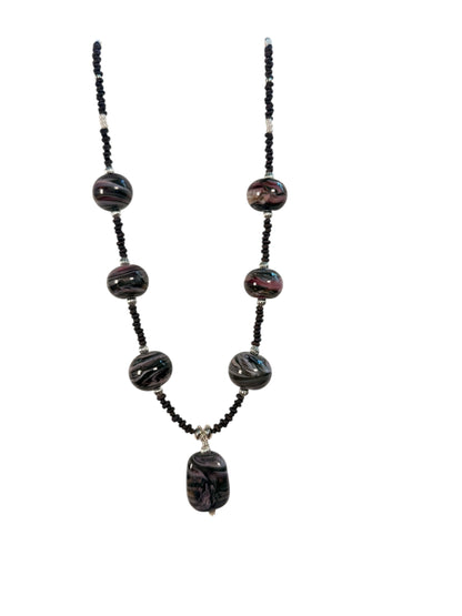 #164-Lampwork Beads, Japanese Seed Beads, SS Accents & Clasp