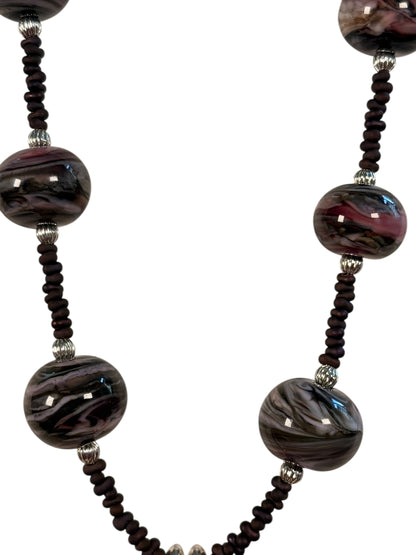 #164-Lampwork Beads, Japanese Seed Beads, SS Accents & Clasp