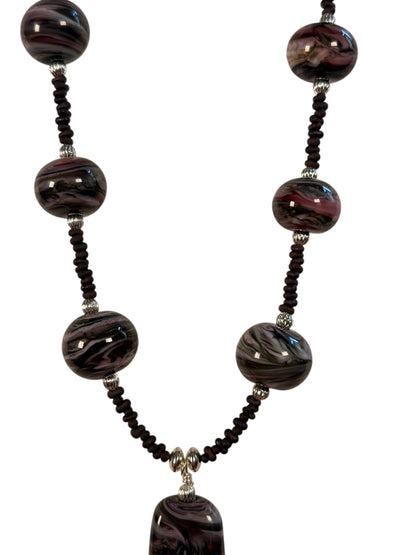 #164-Lampwork Beads, Japanese Seed Beads, SS Accents & Clasp