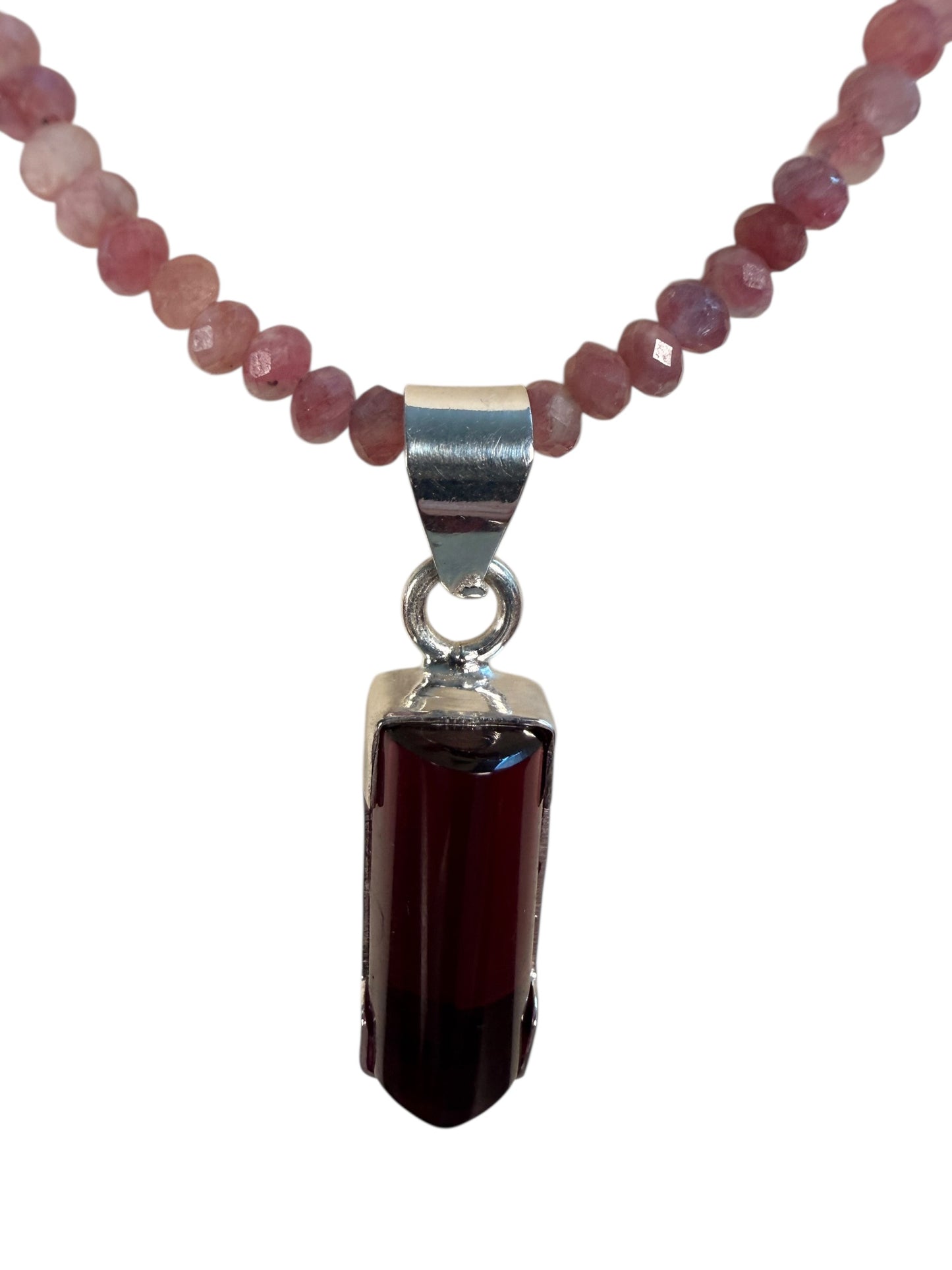 #167-Pink Tourmaline with 925 Tourmaline Pendant & SS Findings