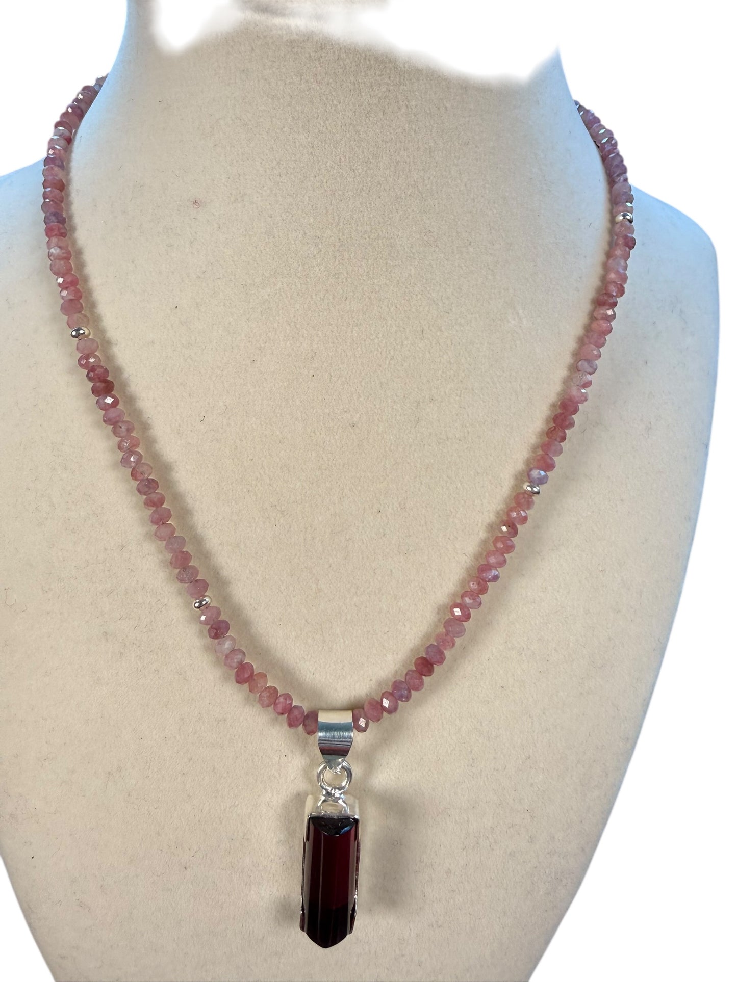 #167-Pink Tourmaline with 925 Tourmaline Pendant & SS Findings