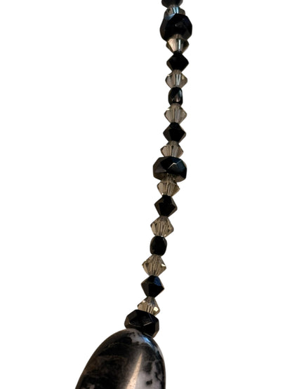 #171-Zebra Jasper with Czech and Australian Crystal Necklace