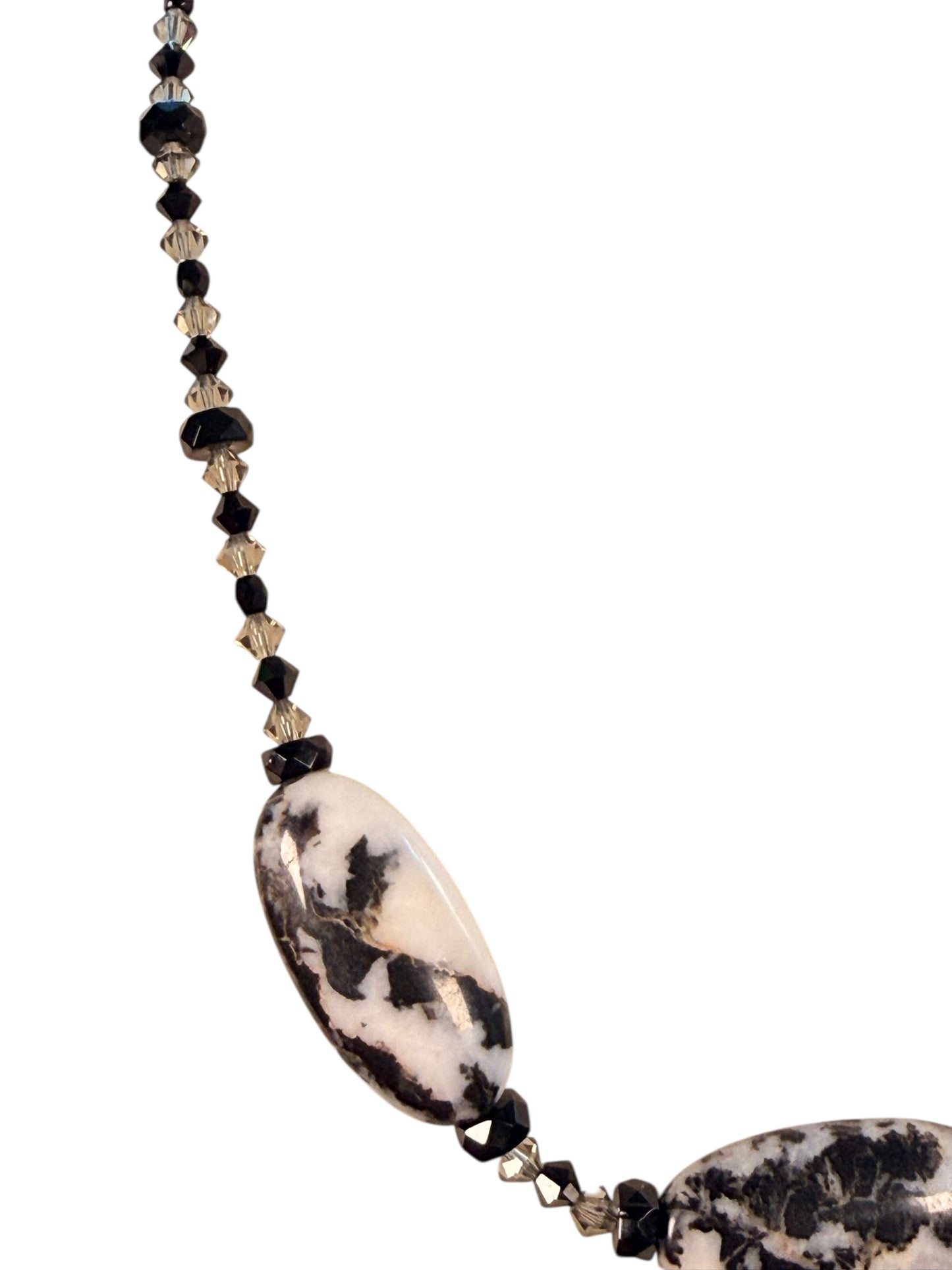 #171-Zebra Jasper with Czech and Australian Crystal Necklace