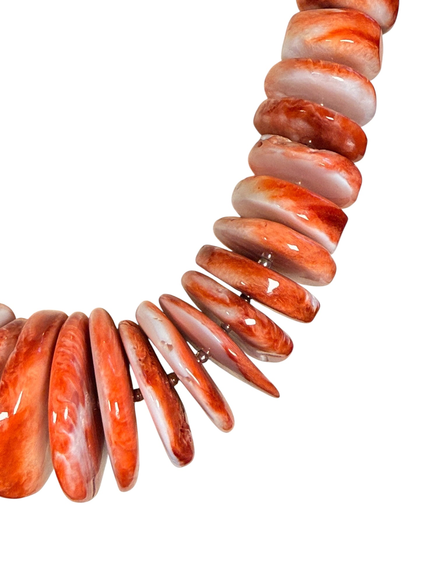 #173-Spiny Oyster& Japanese Seed Beads with Steel Clasp