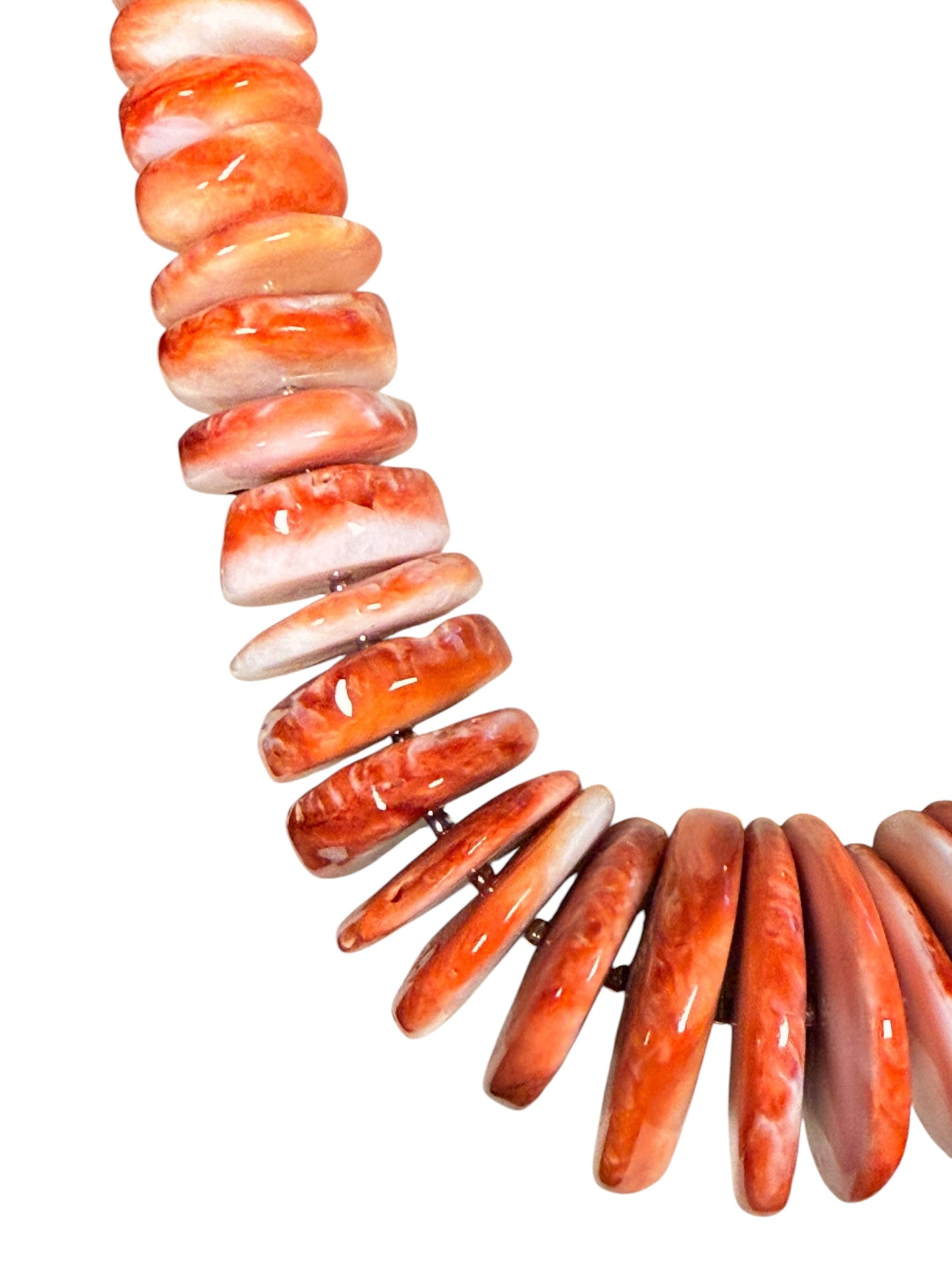 #173-Spiny Oyster& Japanese Seed Beads with Steel Clasp