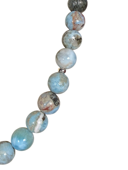 #177-Larimar with Baroque Pearl