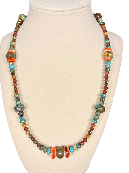 #179-Turquoise & Spiny Oyster with SS Clasp