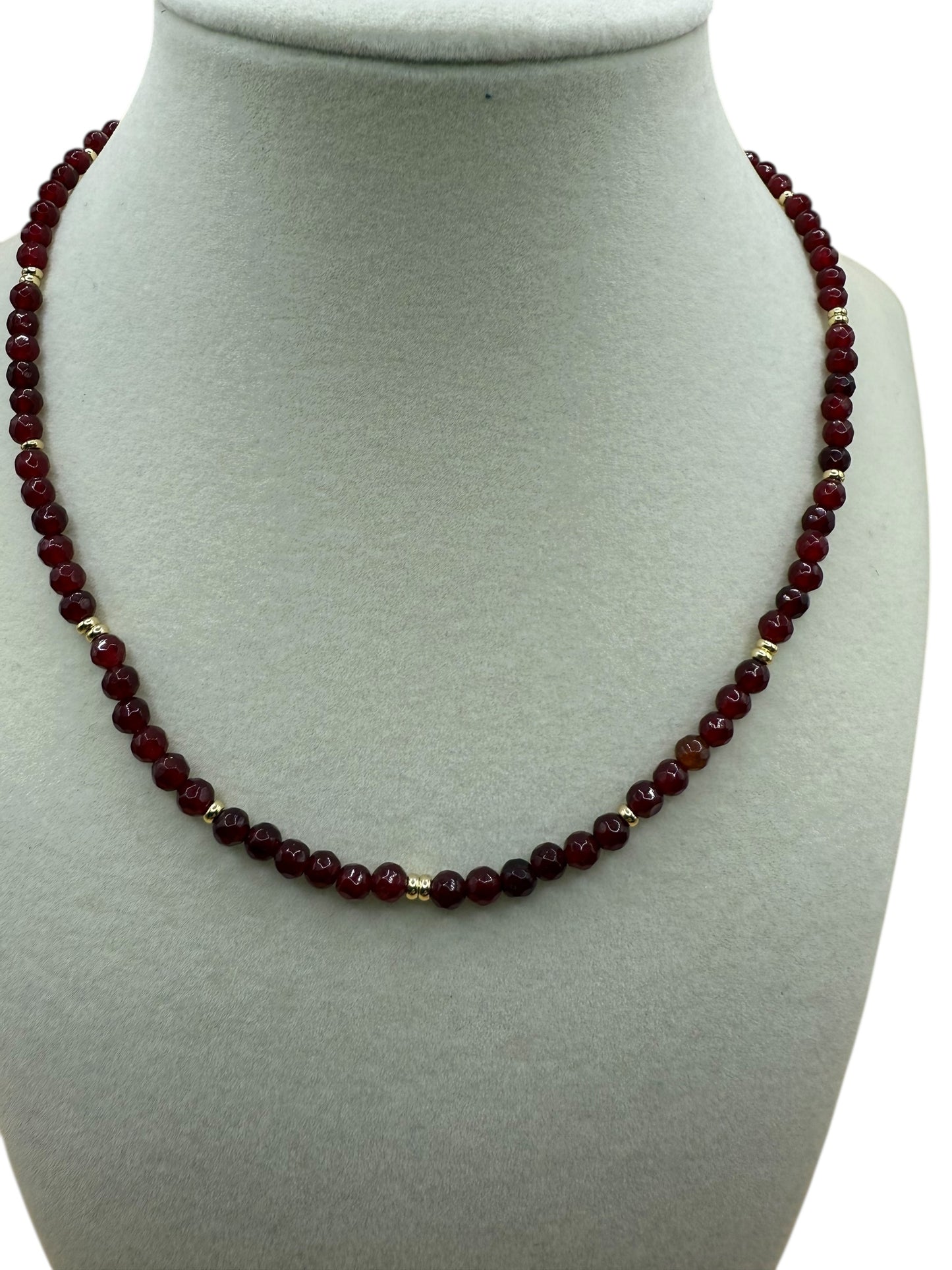 #234-Red Glass Beads & GP Findings & Clasp