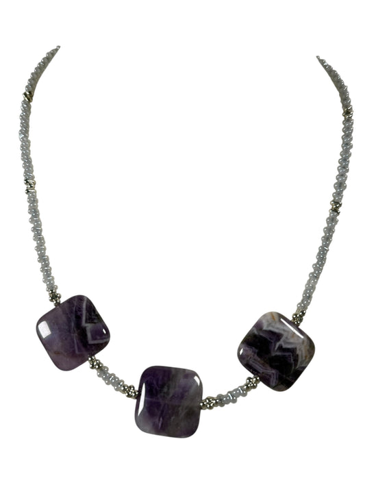 #138-Amethyst, Japanese Seed Beads, SS Clasp