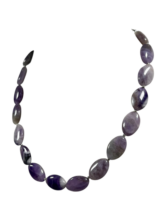 #139-Amethyst Necklace with SS Accent Beads and Findings