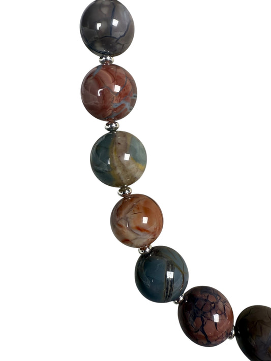 #141-Alishan Agate Necklace with SS Clasp