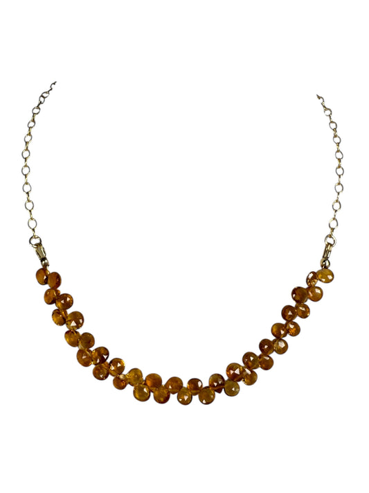 #142-Citrine Necklace on Gold Filled Chain