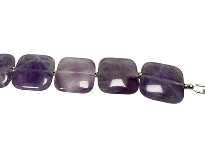 #148- Chunky Amethyst Bracelet with SS Beads & Clasp