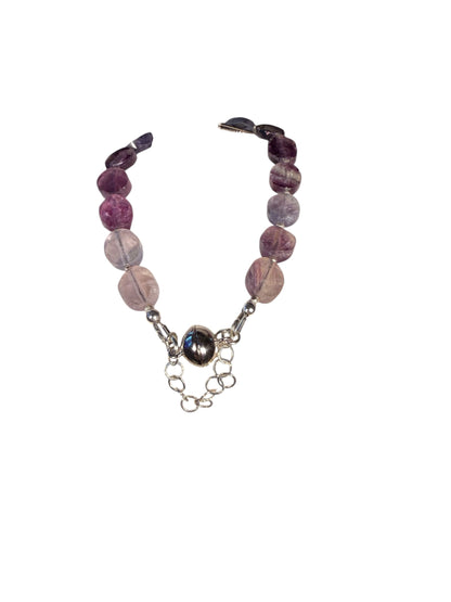 #156b-Tourmaline, Fine Silver with Secured Magnetic Clasp