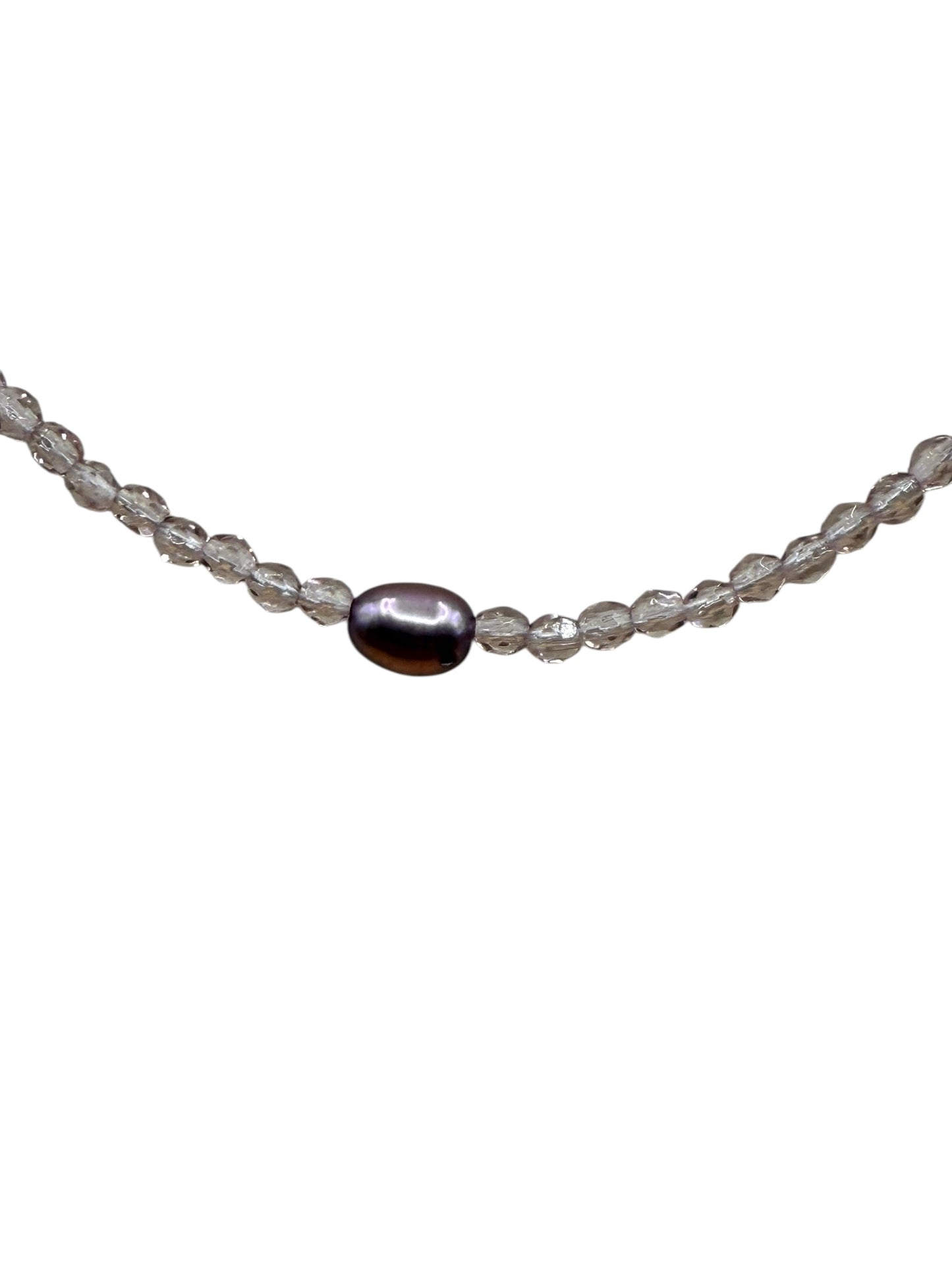 #227-Czech Crystals, Freshwater Pearls, SS Clasp