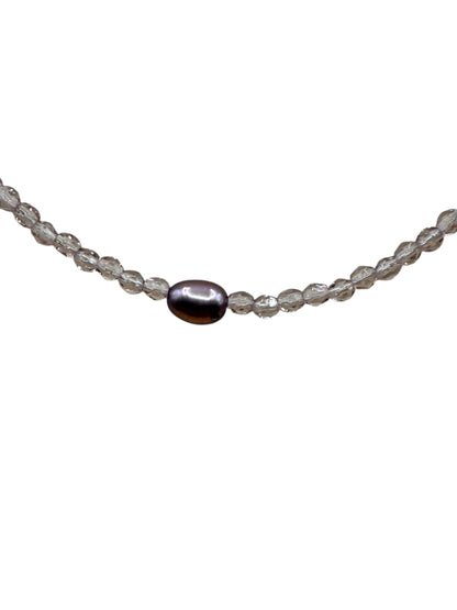 #227-Czech Crystals, Freshwater Pearls, SS Clasp