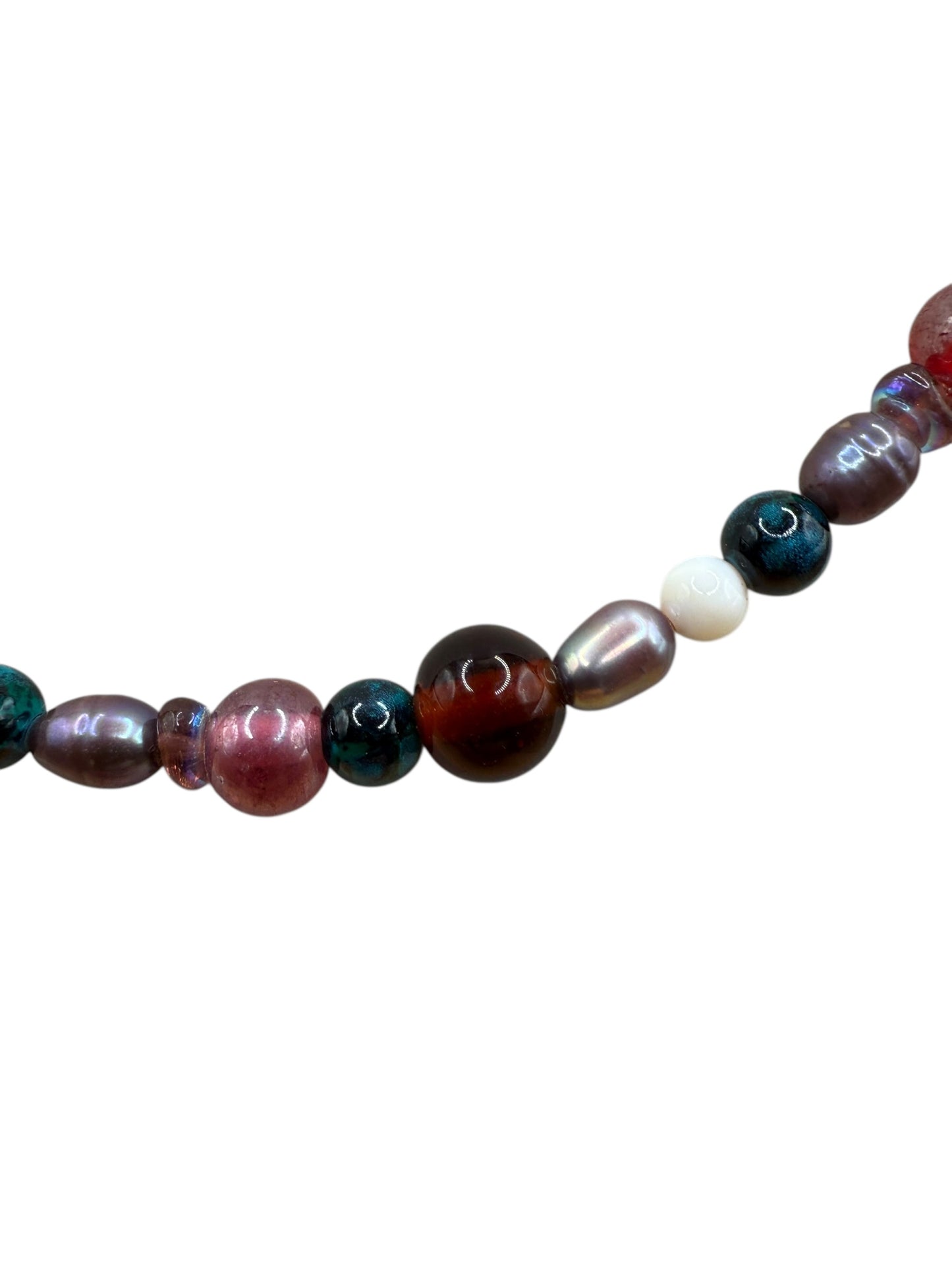 #231-Glass Beads, Freshwater Pearls, GP Clasp