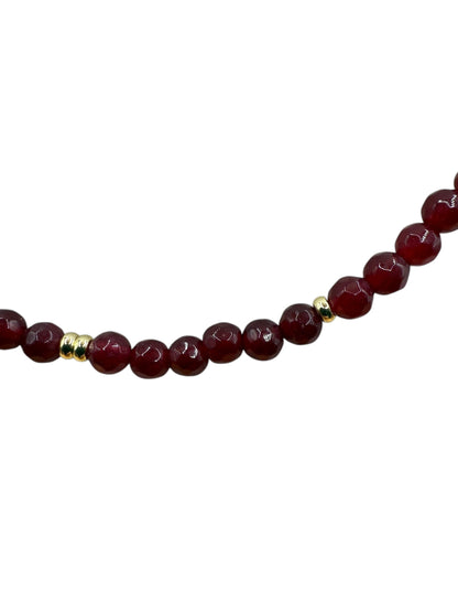 #234-Red Glass Beads & GP Findings & Clasp