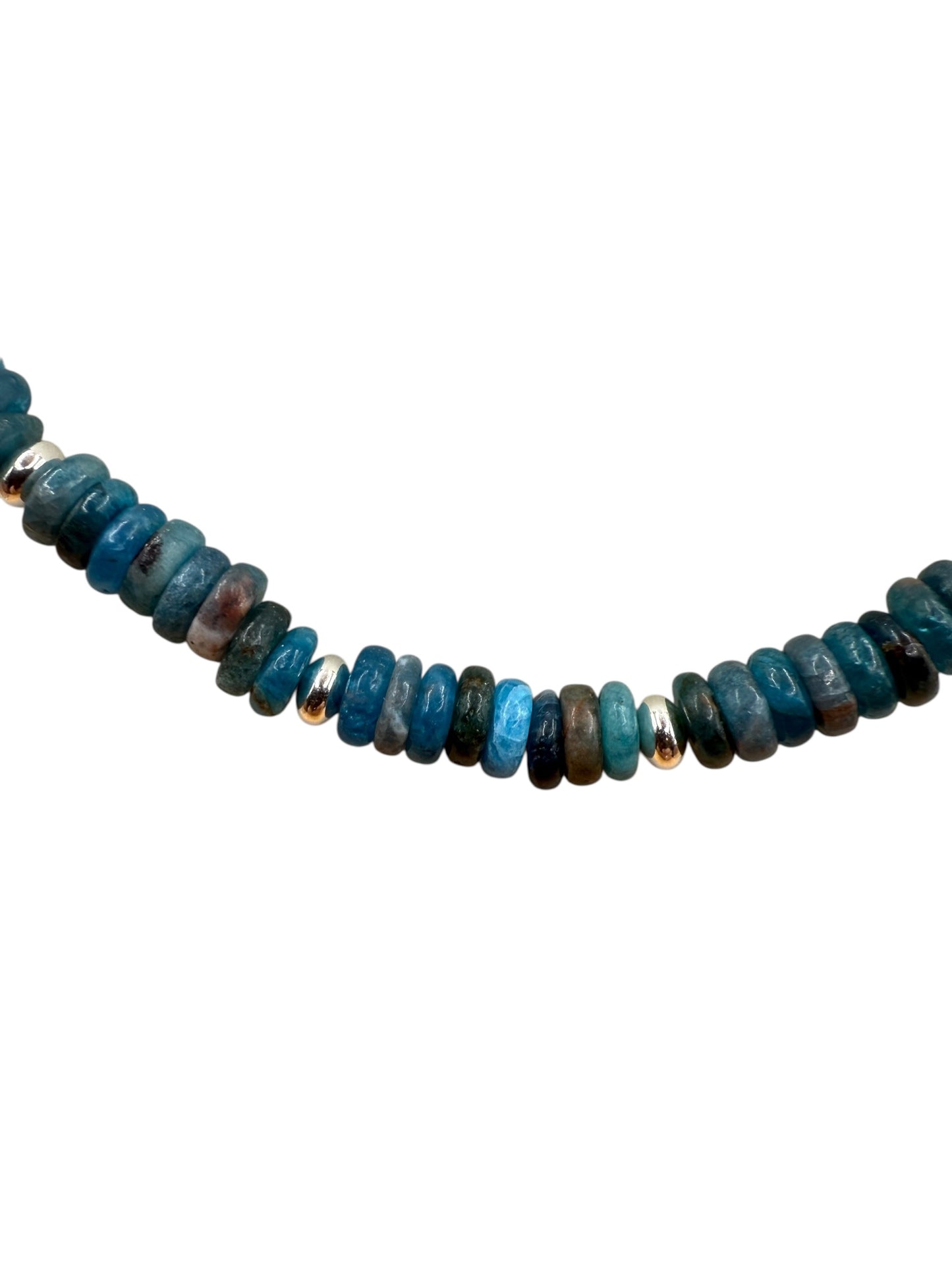 #128-Blue Apatite, SS Findings & Clasp