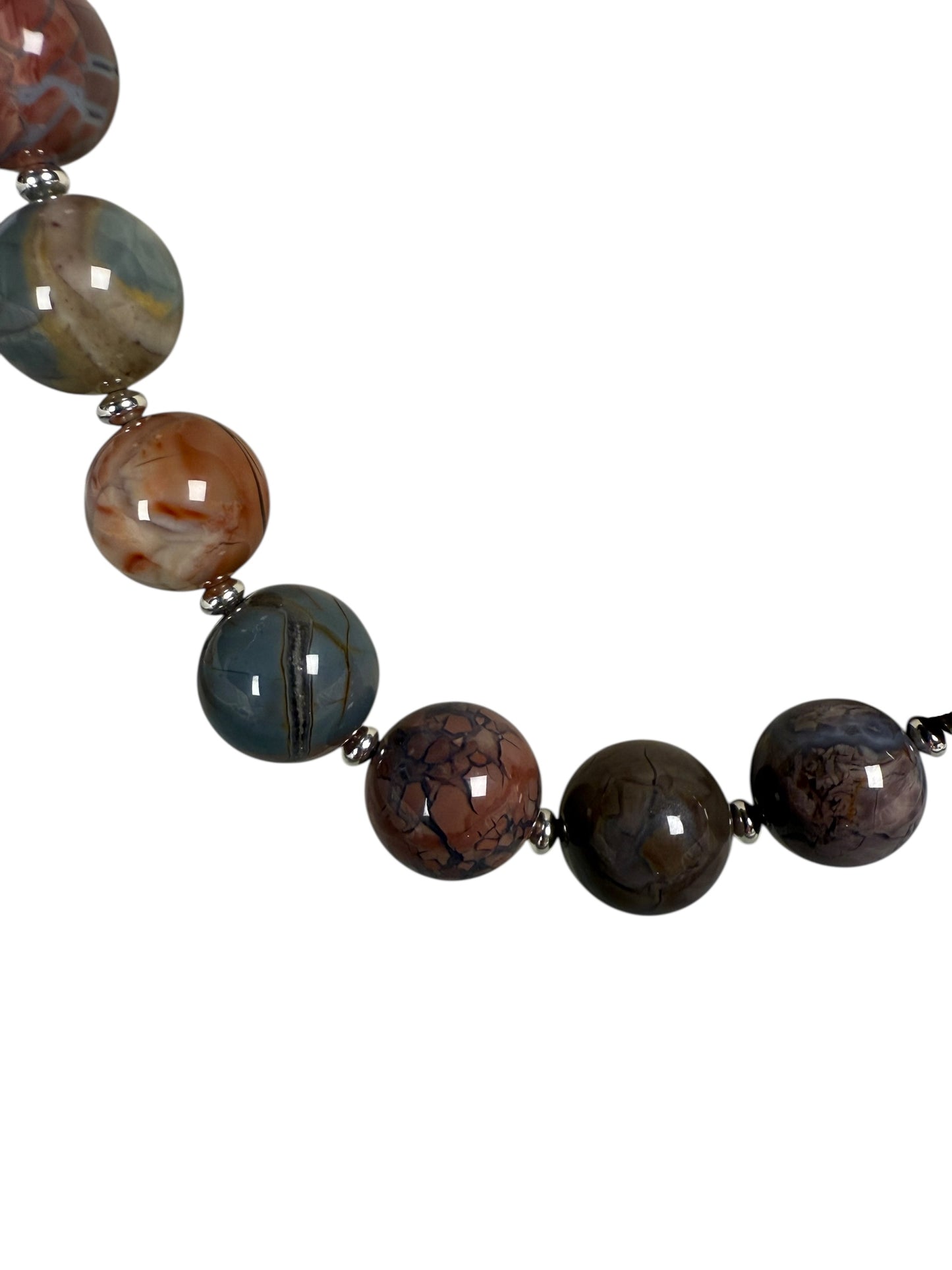 #141-Alishan Agate Necklace with SS Clasp